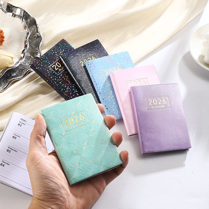 2026 A7 English Planner Laser Colorful Cover Weekly Calendar Starlight Color Daily Plan Annual Calendar - Image 4